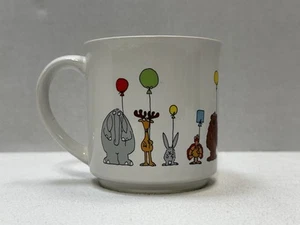 Taza de café Sandra Boynton cumpleaños globos animales elefante jirafa león hipopótamo - Imagen 1 de 12