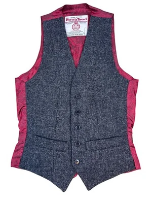 Vintage Harris Tweed Waistcoat Vest Men's Size 32 Paisley 100% Wool Button - Image 1 of 4