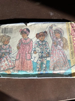 butterick patterns 4413 Children Robe, Nightgown, Hat, Pajamas Sz 2-3-4 - Image 1 of 3