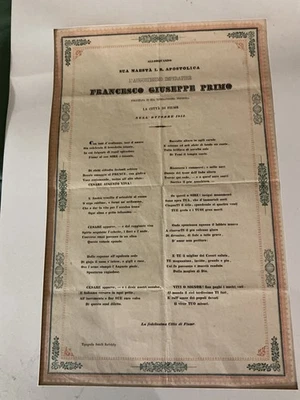 Franz Joseph I of Austria-Hungary Visits Fiume in 1852: An Ode - Image 1 of 2