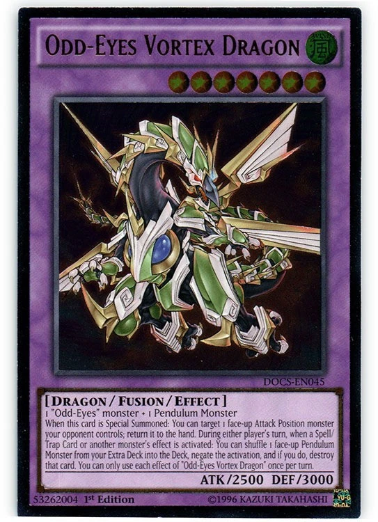 Odd-Eyes Vortex Dragon - DOCS-EN045 - Ultimate Rare - 1st Edition NM Yugioh Dime - Image 1 of 1