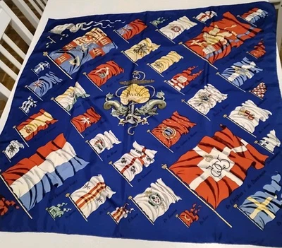 Hermès Carrè foulard hermes Pavois 100% Seta Qualche Difetto Ancora Bello - Imagen 1 de 4