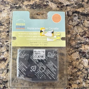 Martha Stewart Label Maker Replacement Tape Cassette Black on CLEAR MTZ-131 - Picture 1 of 3