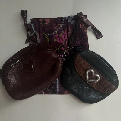 LOTE BRIGHTON Monederos Cuero Marrón y Negro con Cubierta Antipolvo Foto 1 de 4