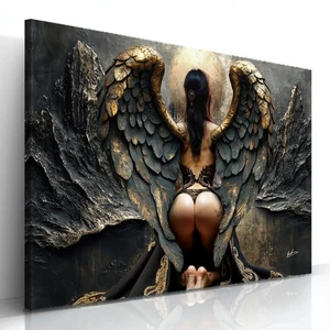 Leinwand Kunstdruck Wandbild Engel mit goldenen Flügeln Moderne Wandkunst 7659A - Bild 1 von 15