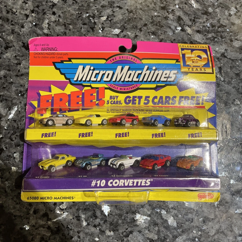 Micro Machines #10 Corvettes 1996 décimo aniversario + 5 autos gratis Galoob #65080 Foto 1 de 4
