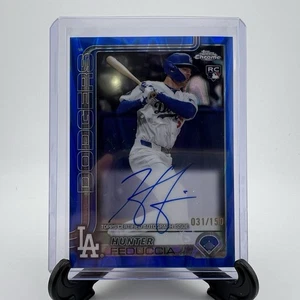 2025 Topps Chrome Hunter Feduccia Blue Raywave Refractor RC Auto /150 Dodgers - Bild 1 von 2