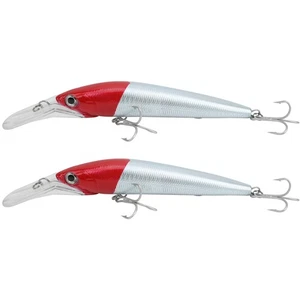 2Pcs Plastic Artificial Simulation Deep Diving Minnow Lure Bait Fishing AJ - Picture 1 of 17