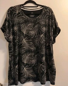 Gina Benotti Damen Shirt Gr.48/50 Palmblätter~ Schwarz ~ Viscose~ Neuw. - Bild 1 von 12