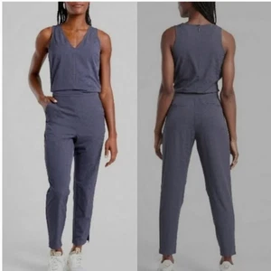 Athleta Womens |8| Brooklyn Textured Sleeveless Jumpsuit in Medieval Violet - Picture 1 of 11