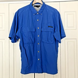 Exofficio men's short sleeve shirt blue L 80% nylon 20% polyester - Picture 1 of 3