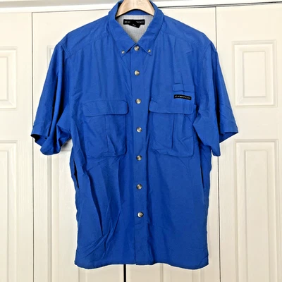 Exofficio men's short sleeve shirt blue L 80% nylon 20% polyester - Image 1 of 3