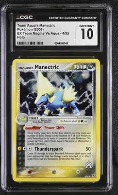 CGC 10 Team Aqua's Manectric EX Team Magma Vs Aqua 4/95 Holo Pokemon Card - Image 1 of 2