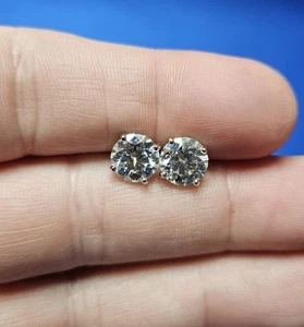Mens Ladies Real Moissanite Stud Earrings 2ct 4ct VVS D GRA Certified Pair - Picture 1 of 6