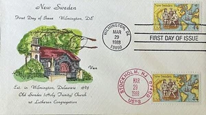VAN PINTADA A MANO C117 Nueva Suecia y Asentamiento Finlandés Wilmington DE Estocolmo NJ - Imagen 1 de 1