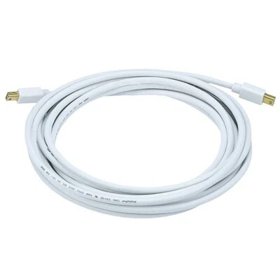 3 6 10 15 FT Mini DisplayPort DP Male to Male Video Cable Gold MacBook White - Image 1 of 2