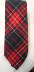 The Connoisseur Collection Vtg Plaid Woolblend Tie Red/Green/Blue Holiday 56" - Picture 1 of 4