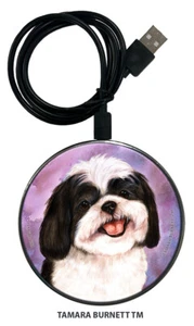 Zoomies Phone and Device Charger - Black and White Shih Tzu - Picture 1 of 1