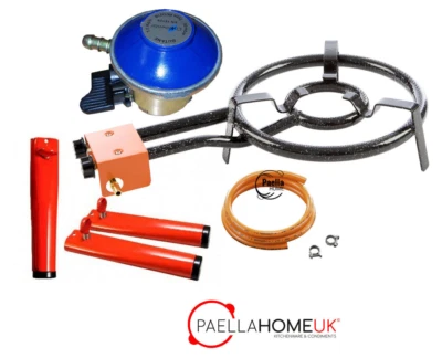 20cm - 60cm für Paellapfanne - Gasbrenner + Butanregler + Beine + Schlauchset + Geschenk - Bild 1 von 4