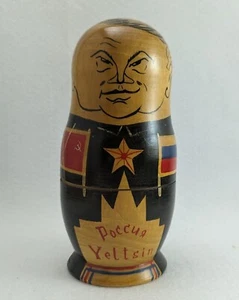 Muñecas de anidación matrioshka vintage 5 líderes de la URSS Yeltsin Gorbachov Stalin Lenin - Imagen 1 de 9
