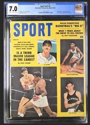 OSCAR ROBERTSON PRIMERA PORTADA REVISTA DEPORTIVA AL KALINE RON DELANEY MARZO 1959 CGC 7 Foto 1 de 2