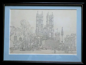 Boceto original de Leonard Russell Squirrell Westminster Abbey - Londres, ardilla - Imagen 1 de 8