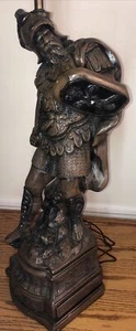 Florentine Art Studio Knight Chalkware Lamp Large Vintage- 1974 - Picture 1 of 21