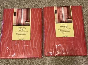 NEU Pier 1 Centro durchsichtig rot Vorhang Gardine Panel 42" x 96" gewellt 2er Set Neu aus altem Lagerbestand - Bild 1 von 9