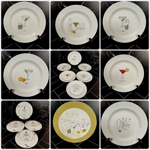 Set Of 6 Martini By Ursula Dodge Porcelain Hors d'oeuvres Plates 6” w/Box - Picture 1 of 13