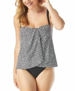 Coco Reef Contours Clarity Bandeau Tankini Top Villa Cheetah Black 16/40D - Picture 1 of 9