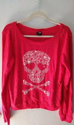 Hard Candy Jr. XL (15-17) Sudadera Calavera Rosa Caliente/Difuso!* Foto 1 de 3