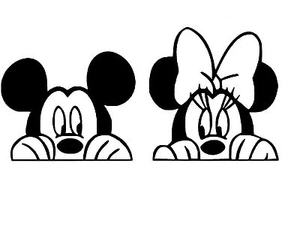 Mickey & Minnie Peek A Boo Decal Sticker Car Truck Window Bumper Laptop M7422 - Picture 1 of 2