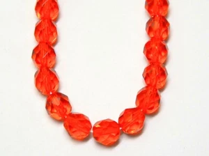 TSCHECHISCHE GLASPERLEN RUND FACETTIERT 8mm SONNE ORANGE 50 Stück - Bild 1 von 1