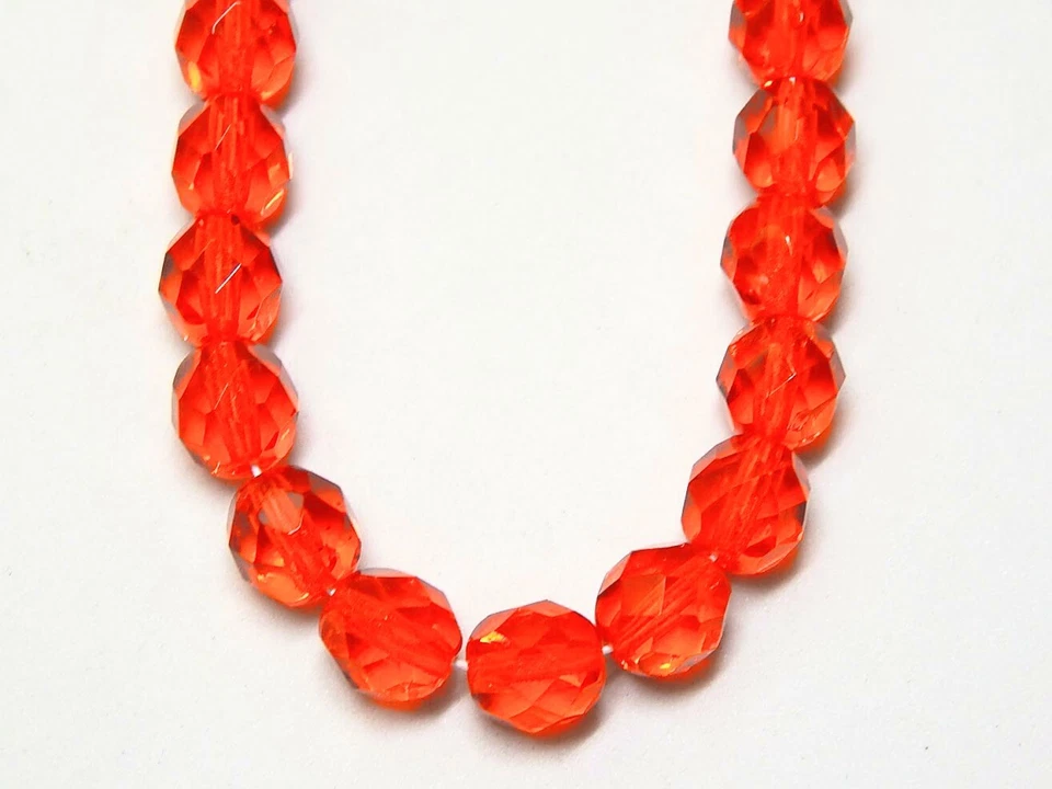 ЧЕШСКИЕ СТЕКЛЯННЫЕ БУСИНЫ КРУГЛЫЕ ГРАНЕНЫЕ 8 мм СОЛНЕЧНЫЙ ОРАНЖЕВЫЙ 50 шт. - Изображение 1 из 1