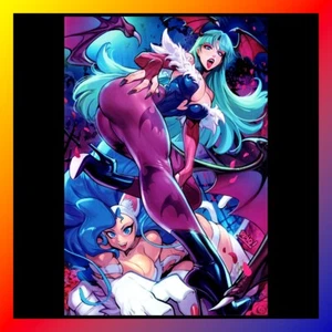 Póster AUTOGRAFIADO MORRIGAN * FELICIA IMPRESIÓN ARTÍSTICA Firmado Darkstalkers REIQ Capcom - Imagen 1 de 1
