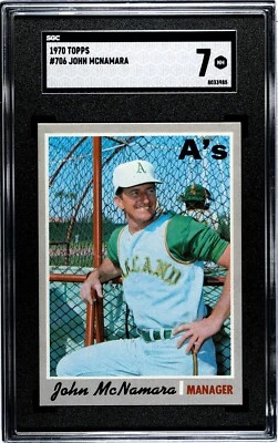 1970 TOPPS HIGH # 706 - JOHN McNAMARA - OAKLAND ATHLETICS - SGC-7 NM (NEAR MINT) - Image 1 of 2