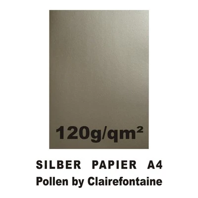 50 Blatt Silber Metallic Papier A4 120g Pollen Clairefontaine Einladungen Druck