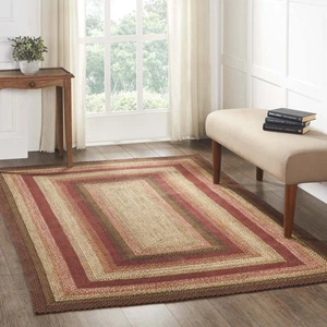 Area Rug Ginger Spice Jute Primitive 60x96 Rect No Slip Braided Floor VHC Brands - Picture 1 of 7
