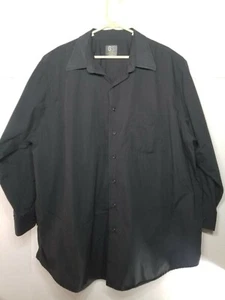 GS Dress Shirt Men's 19 34/35 Tall Short Sleeve Black Neck Relaxer Classic Fit - Picture 1 of 5