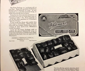 1925 Whitman's Fussy Chocolates Vintage Print Ad Christmas Halloween Candy - Picture 1 of 2