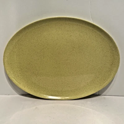 Plato ovalado amarillo moteado Taylor Smith Taylor 13,5" X 10" Pebbleford Sunburst Foto 1 de 4