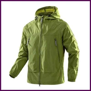 UPF50+Giacca a vento uomo con cappuccio - ultraleggera estiva tasca zip elastica - Foto 1 di 32
