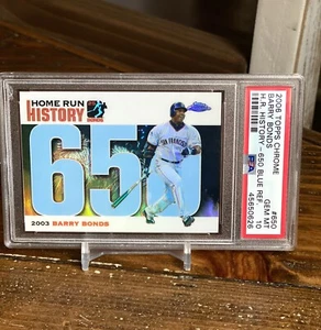 Barry Bonds Historic HR Blue Refractor /100 POP 1 PSA 9 2006 Topps Chrome - Picture 1 of 3