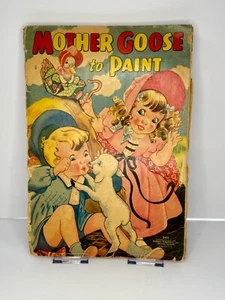 Vintage 1938 Mother Goose to Paint Book – Merrill Publishing Co. – Classic Nurse - Bild 1 von 10