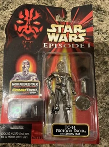 Star Wars Episode One TC-14 Protocol Droid Action Figure & Star Case ~ Misp - Picture 1 of 2