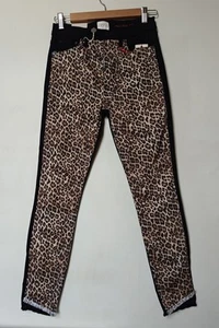 Alice + Olivia Leopard Print Queen Of The Night Skinny Jeans Size US26/UK6 NWT - Picture 1 of 24