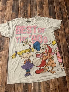 Maglietta Best of 90s Nickelodeon Ren & Stimpy Rugrats Hey Arnold Rocko M - Foto 1 di 8