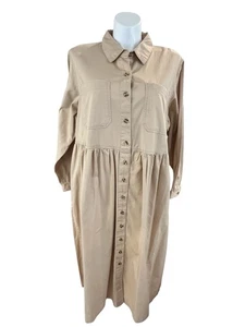 Vintage 80er 90er Hunter's Run bescheiden beige Denim Lehrer Kleid Größe B6 - Bild 1 von 8