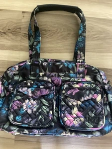 Lug Black Floral Jumper Tote Travel Bag - Picture 1 of 9