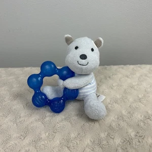 Child of Mine By Carter's Puppy Dog Plush Stuffed Animal Holding Teether Blue - Picture 1 of 6
